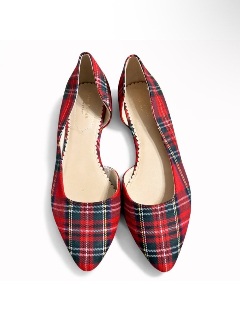 Size 8.5 Isaac Mizrahi Amaya D Orshay D'Orshay Tartan Plaid Red Flats Shoes Red